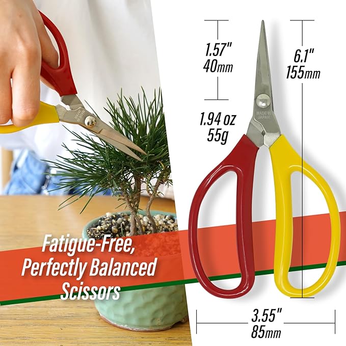 SUIZAN Trimming Scissors 6” - Professional Japanese Garden Plant Herb Buds Flower Shears Gardening Tools