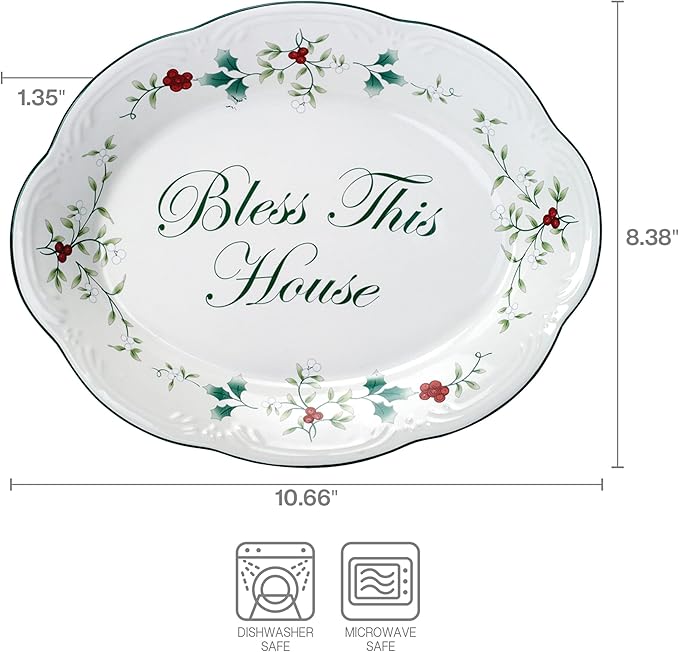 Pfaltzgraff Winterberry Bless This House Plate - 11-Inch (Pack of 2)
