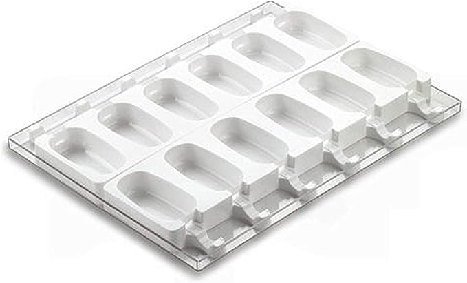 Silikomart - Ice cream and cake lolly moulds, 12 servings of 90 ml, make ice lollies
