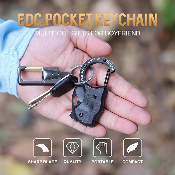 Gifts for Boyfriend Christmas, EDC Box Cutter, Christmas Birthday Gifts Ideas for Boyfriend, EDC Gadget Gift for Camping Hiking Fishing, Gift for Anniversary from Girlfriend