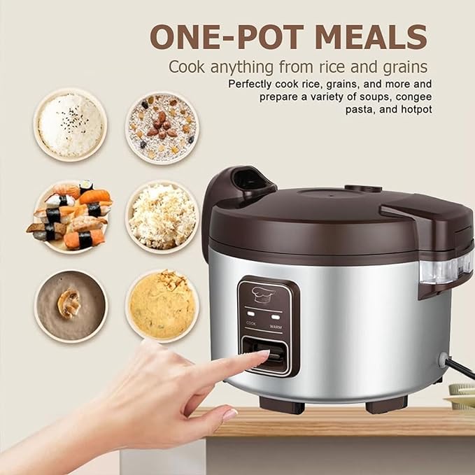 13L Commercial Large Capacity Rice Cooker for Resturant | 60 Cups rice cooked with One-Touch Operation | Auto keep warm for 12h