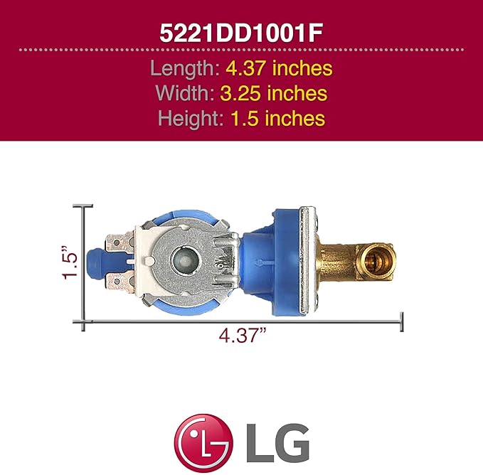 LG 5221DD1001F Genuine OEM Water Inlet Valve for LG Dishwashers