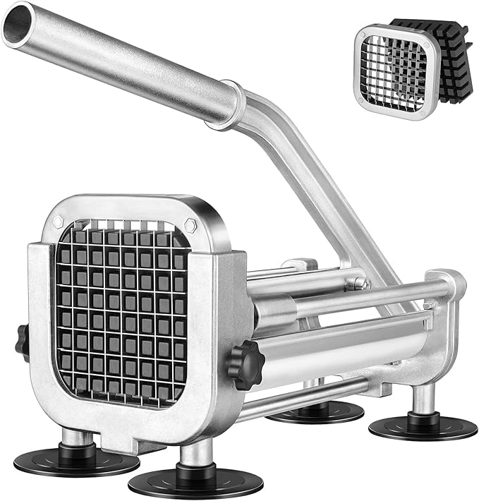 French Fry Cutter, Ruooson Professional Potato Cutter Slicer with 3/8 In Stainless Steel Blades, Great for Whole Potatoes Carrots Cucumbers.