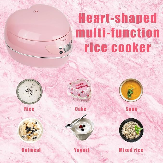 Pink Rice Cooker, Smart Rice Cooker 8 Cup With Delay Preset Timer And Auto Thermostat, Gifts Keep Warm For Brown Rice, Yogurt, Cake, Tomato Soup