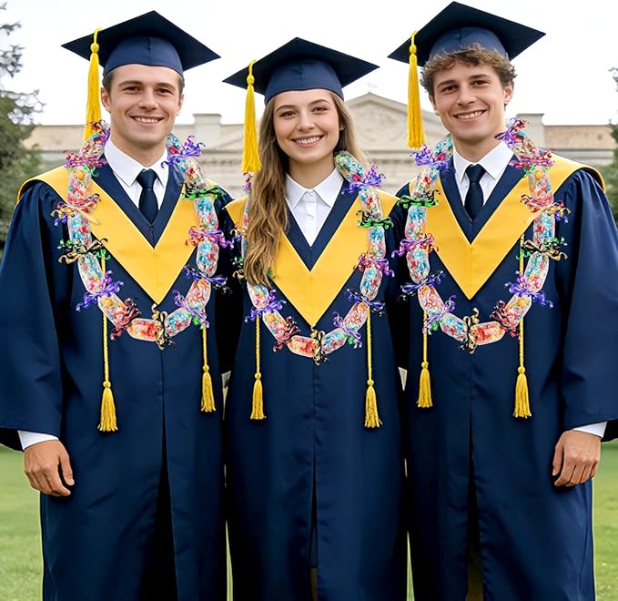 Jansun Graduation Lei Making Kit, 1 roll Candy Lei Tubing and 6 Ribbons, DIY Leis for Graduation Lei Accessories Handcrafts Party Supplies