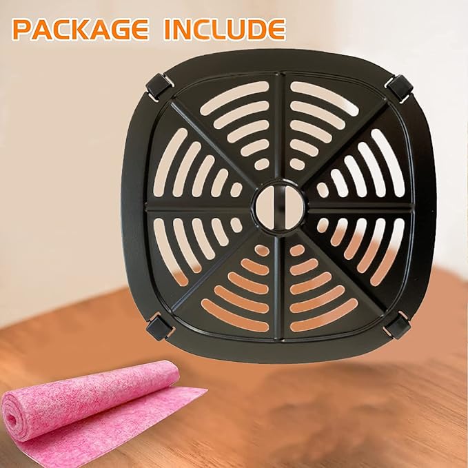 2.6QT Air Fryer Crisper Tray for Dash Air Fryers, Upgraded Air Fryer Grill Pan, Air Fryer Grill Plate, Air Fryer Grate Insert Rack Grid for Dash Air fryer, Nonstick, Dishwasher safe