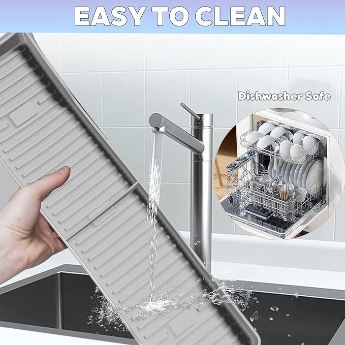 15 Inch Magnetic Silicone Stove Top Shelf,Heat Resistant Over The Stove Spice Rack for Kitchen,Space Saving Organizer Back of Stove,Includes 3 Additional Sticky Boards(Light Grey, 15''x3.8'')