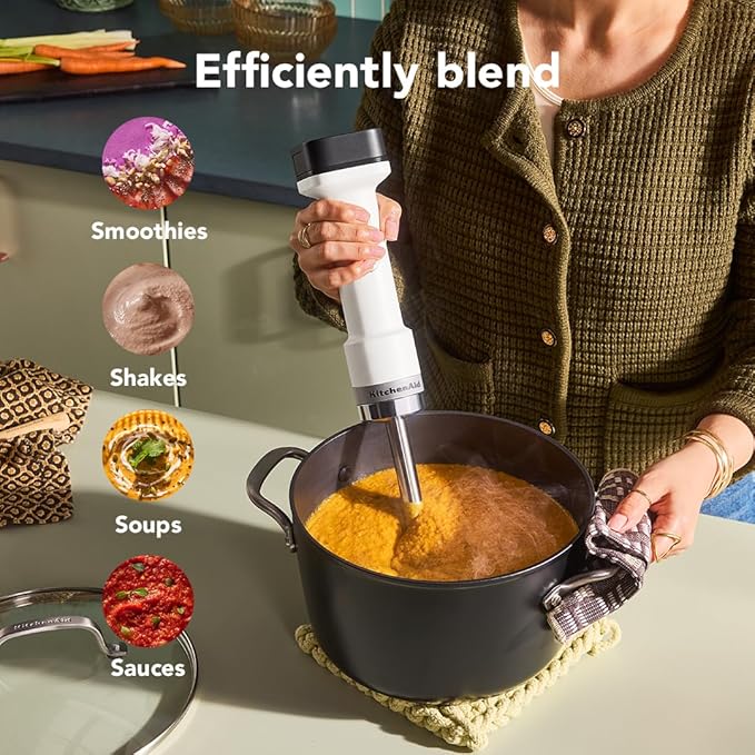 KitchenAid Go Cordless Hand Blender - battery included, KHBRV71, Porcelain White