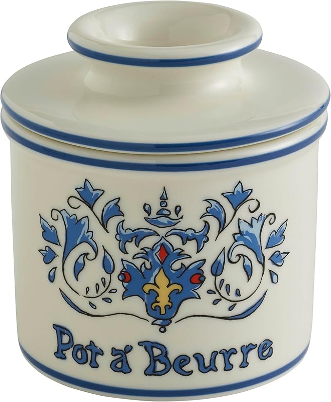 Butter Bell – The Original Art Nouveau French Butter Crock by L Tremain, Water Seal Ceramic Butter Keeper for Countertop, Keeps Butter Fresh & Spreadable Without Refrigeration