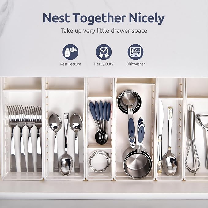 U-Taste Measuring Cups and Spoons: Food Grade 18/8 Stainless Steel 12 Pieces Metal Stacking Kitchen Baking Cooking Measure Set with Strengthened Weld Joints (Midnight Blue, Upgraded Version)
