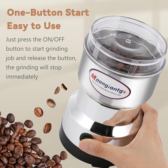 Moongiantgo Mini Coffee Grinder + 300g Electric Grain Mill