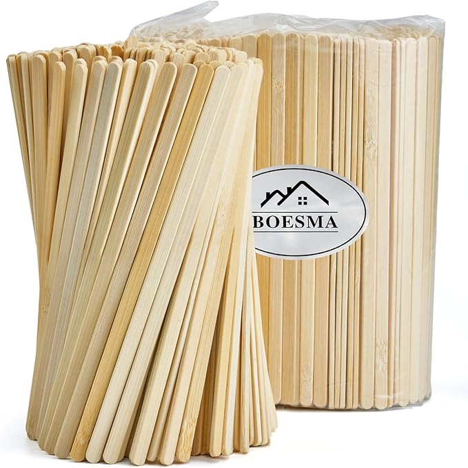 Bamboo Coffee Stirrers, 500 Count of Disposable Coffee Stir Sticks - Stir Sticks For Coffee Bar 5.5 Inch, Stir Sticks with Smooth End, Coffee Stirs for Coffee, Cocktail, Hot Drinks