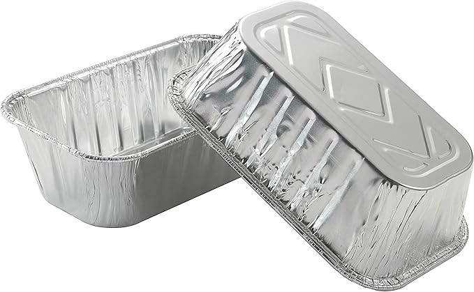 Waytiffer 100 Pack 1Lb mini Loaf Pans Heavy Duty Disposable Aluminum Foil Bread Tins Standard Size 6" X 3.5" X 2.5" Oven Safe Sturdy Small Bread Tin Pans 1 Pound Loaf Pans