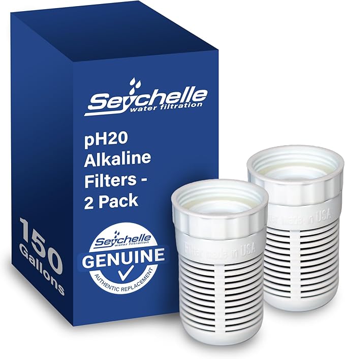 Seychelle pH2O Alkaline Water Filter Pitcher Replacement - 2 Pack