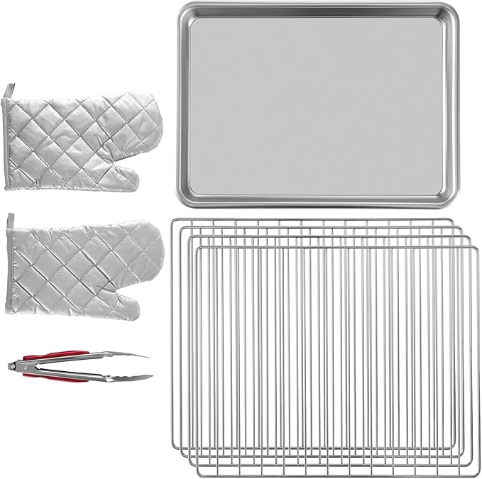 VEVOR Commercial Convection Oven, 66L/60Qt, Half-Size Conventional Oven Countertop, 1800W 4-Tier Toaster w/Front Glass Door, w/Trays Wire Racks Clip Gloves, 120V