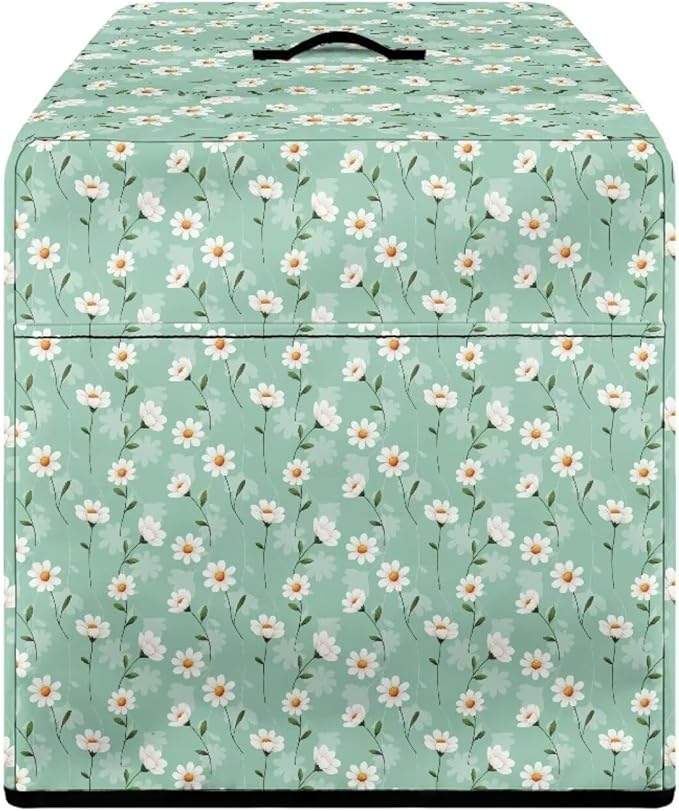 Fresh Daisy Flower Print Meat Slicer Cover Large Deli Food Slicer Machine Dust Cover Cheese Bread Cutter Cover Waterproof Dust-Proof Durable for Home Kitchen Accessories Decoration