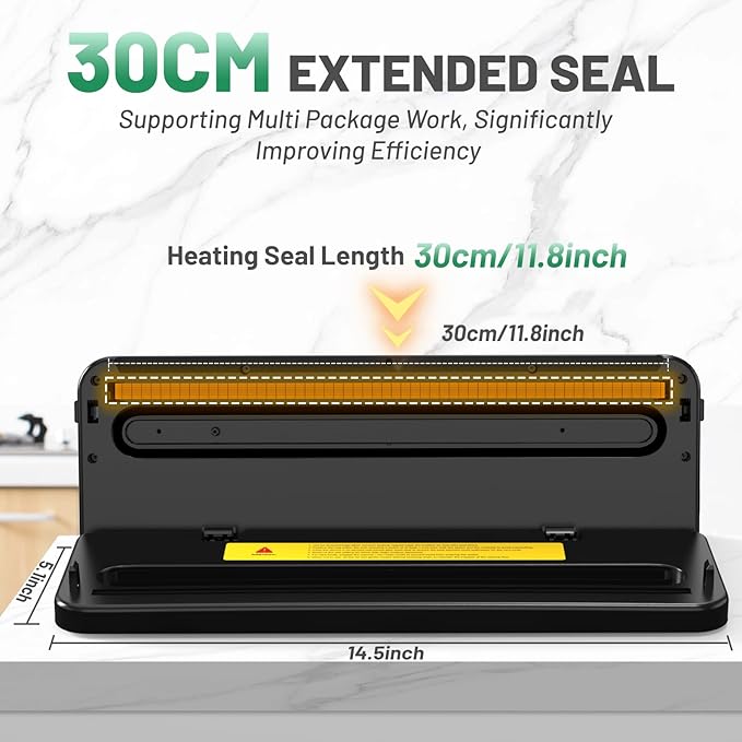 MAXDONE Vacuum Sealer Machine Food Vacuum Sealer for Food Storage Food Sealer Machine 6-in-1 for Dry/Moist Modes, Compact Design with 10 Vacuum Sealer Bags