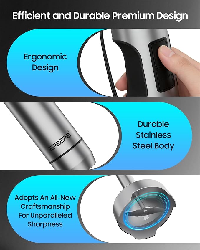 Handheld Immersion Blender, Wired, 11-Speed Adjustable, 1000W Pure Copper Motor, Gift-Box Packaging, Perfect For Smoothies And Soup Mixing, Essential Kitchen Helper