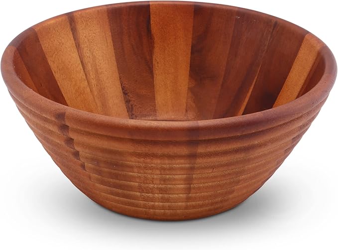 Arthur Court Salad Bowl Acacia Wood Serving Bowl for Fruits or Salads Bee Hive Shape Style Large 5 inch Tall x 12 inch Diameter Wooden Single Bowl