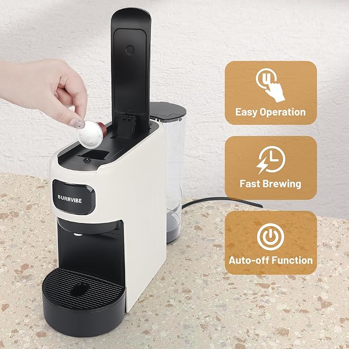 Mini Espresso Pod Machine Compatible with Nespresso Original Pods, 20 Bar Capsule Coffee Maker with 40 oz Removable Water Tank,Programmable Espresso Machine with Espresso and Lungo Modes