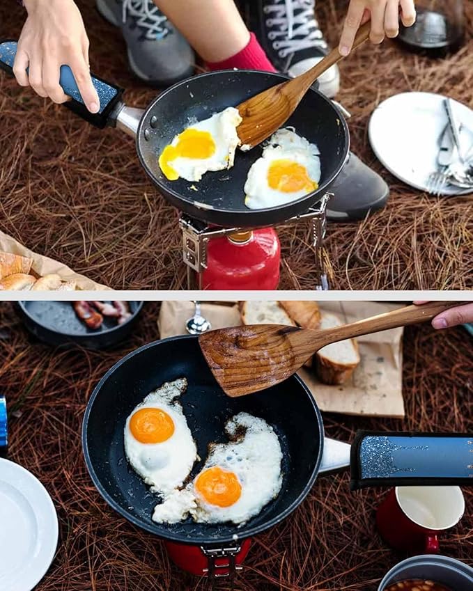 Blue Diamond Hot Handle Holder, Pot Pan Handle Covers, Shiny Modern Art Droplet Texture Cast Iron Skillet Handle Covers, Heat Protecting Pan Handle Sleeves Mitt for Kitchen Cookware, 3PCS
