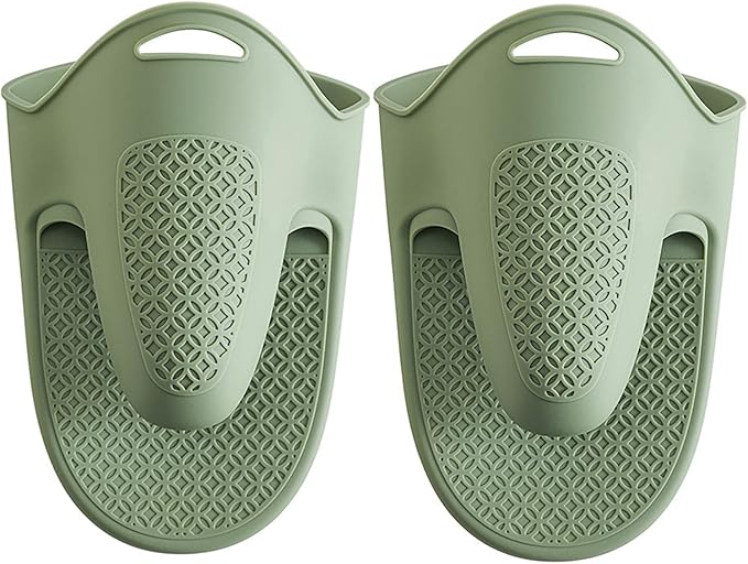 Silicone Oven Mitts, Heat Resistant Waterproof Baking Mitts,Food Grade Material Kitchen Mitts 2PCS for Cooking （ -40°-230°） (Green)