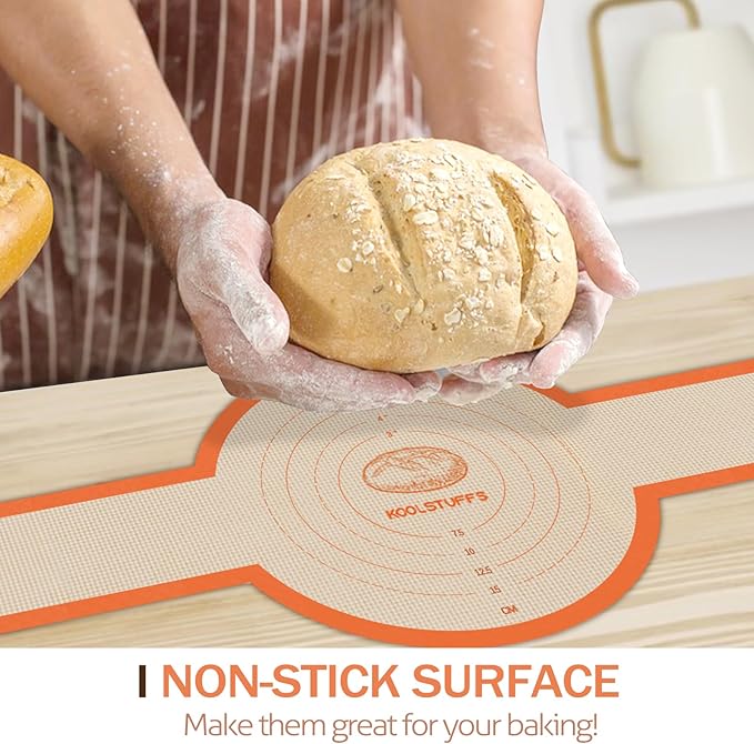 Silicone Bread Sling for Dutch Oven, 2 PCS Non-Stick & Easy Clean Reusable Silicone Bread Baking Mat with Long Handles, Easy to Transfer Sourdough Bread (2Pack Round, Orange)