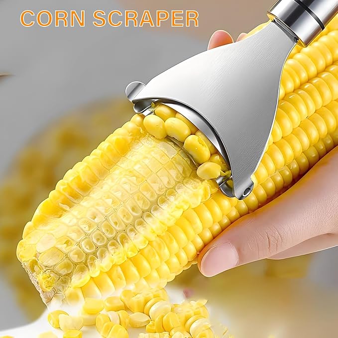 2 Pack Corn Peeler – Ergonomic Stainless Steel Stripper Tool Set for Kitchen Prep, Gadget Tool for Corn on the Cob Easy to Use and Clean