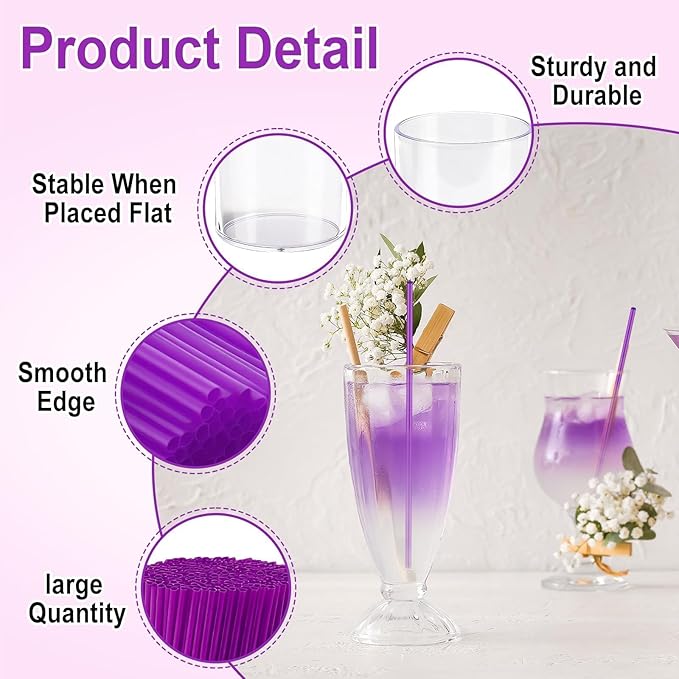 600 Pcs Purple Coffee Stirrers Stir Sticks Set - Acrylic Stir Stick Holder Cocktail Straws Bar Straws Drink Stirrers for Coffee Juice Whiskey Home Kitchen Party Supplies