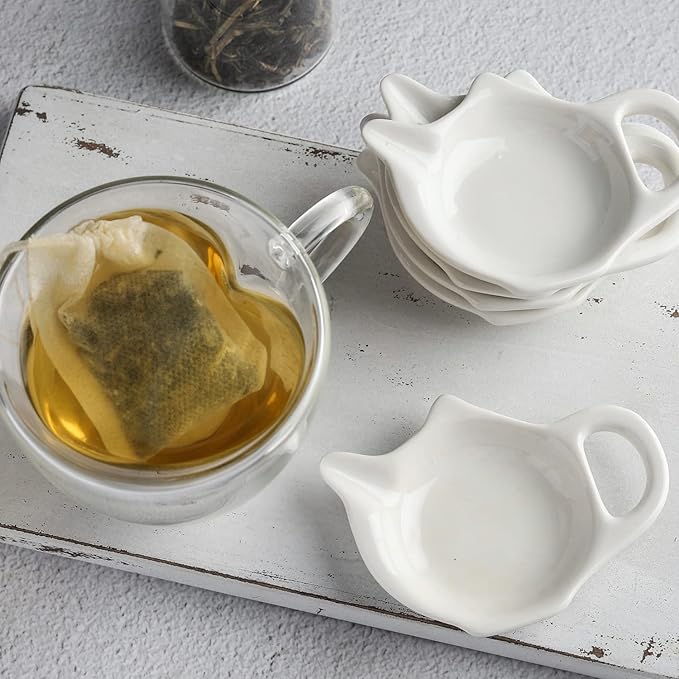 Tea Bag Holder - Teapot Shaped Coasters Set of 12
