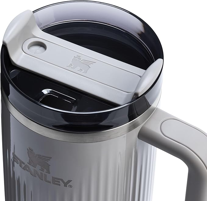STANLEY Quencher H2.0 Tumbler with Handle and Straw 40 oz | Flowstate 3-Position Lid | Cup Holder Compatible for Travel | Insulated Stainless Steel Cup | BPA-Free | Fluted Ash Gloss