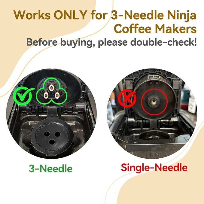 5 Pack Ninja Reusable Coffee Pods: Reusable K Cups for Ninja Coffee Maker - Refillable Coffee Filters for 3-Needle Ninja DualBrew Pro CFP200 CFP201 CFP300 CFP301 CFP305 CFP400（Only for 3-Hole Version)