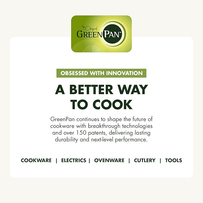 GreenPan Elite 5.5QT Electric Oval Skillet, PFAS-Free Ceramic Nonstick, 1800 Watt, Dishwasher Safe Lid & Removable Crock, Adjustable Temp Control, Multi-Cooker, Sear, Sauté, Rice, Stir-Fry, Black