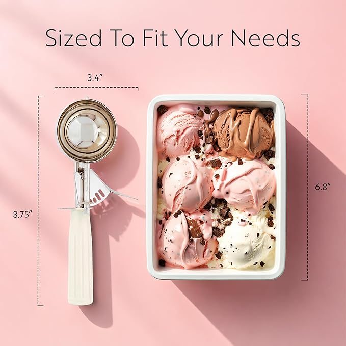 Restaurantware 3.75 Ounce Portion Scoop, 1 Trigger Release Stainless Steel Cookie Scoop - With Ivory Handle, Stainless Steel Disher, For Portion Control, Cookie Dough, Cupcake Batter, Or Ice Cream