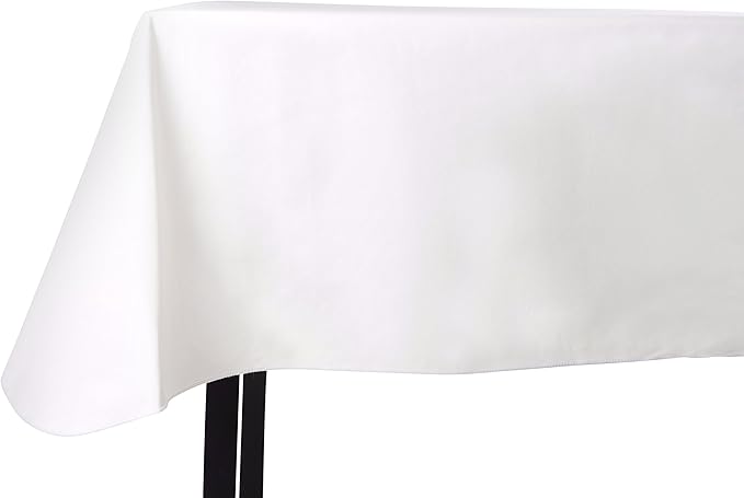 Yourtablecloth Heavy Duty Vinyl Rectangle or Square Tablecloth – 6 Gauge Heavy Duty Tablecloth – Flannel Backed – Wipeable Tablecloth with Vivid Colors & Many Sizes 60 x 120 White
