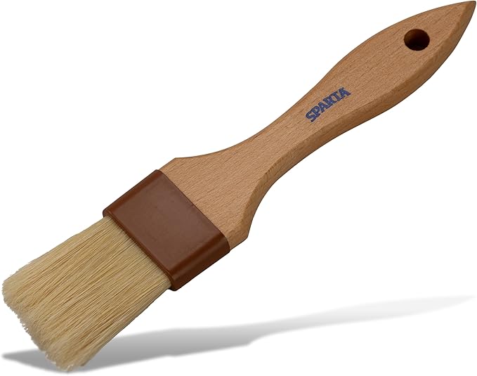 SPARTA Chef Series Basting Brush, Flat Boar Bristle Pastry Brush for Cooking and Baking, 1.5" Wide, 12 Count
