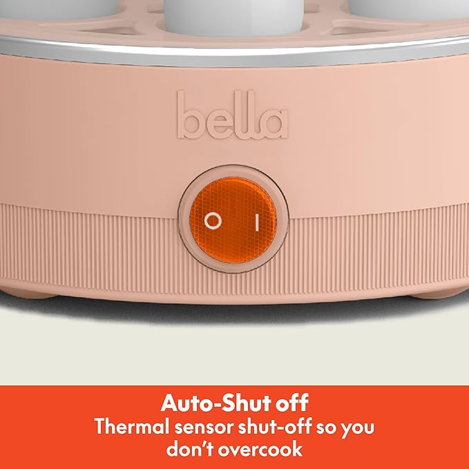 bella Electric Egg Cooker, 14 Eggs Capacity Tray, Double Stack, for Poached, Scrambled, Hard, Medium & Soft Boiled Eggs, Omelets and Steamed Dumplings, Auto Shutoff, 360 Watt, Blossom