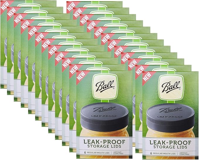 Ball Mason Jar Leak-Proof Lids, Regular Mouth, 6 CT (Pack of 24)