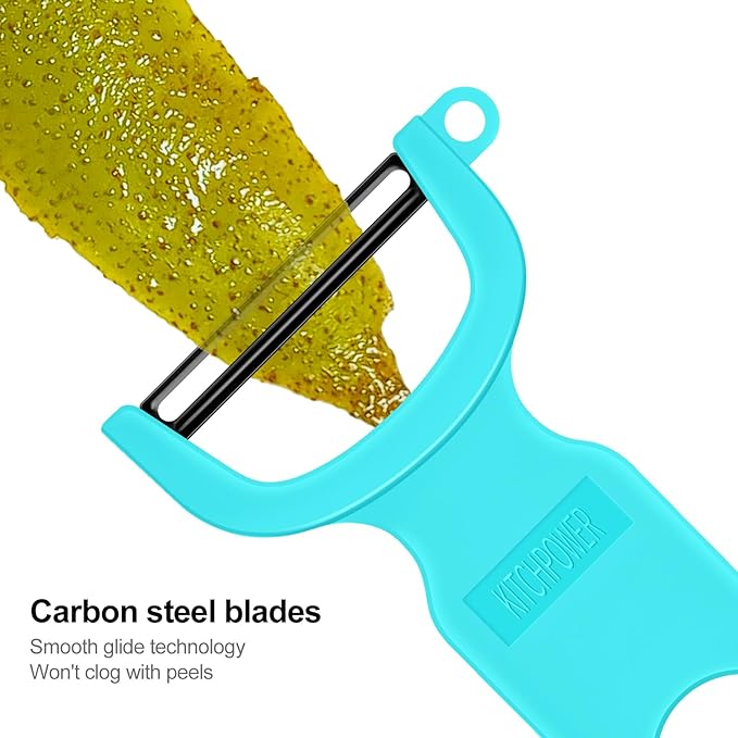 Original Vegetable Fruit Peeler Carbon Steel Blade 3 Pack Orange/Blue/Yellow…