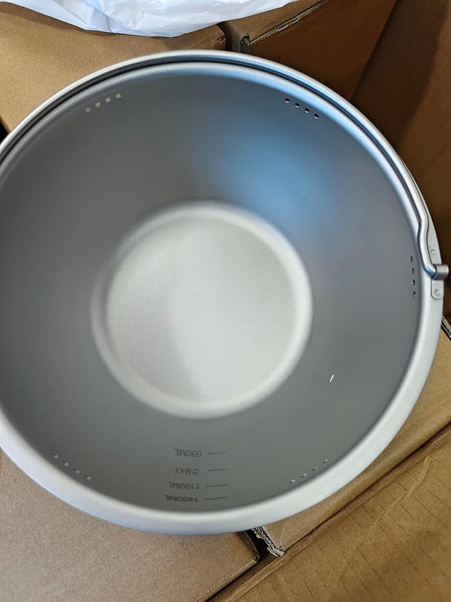 Valtcan Titanium Rice Cooker Pot 3200ml Grade 1 Pure Titanium, No Coating, Naturally Flavor-Neutral | Locking Lid, Inner Pot, 108oz, 867g Ultralight for Home & Camping