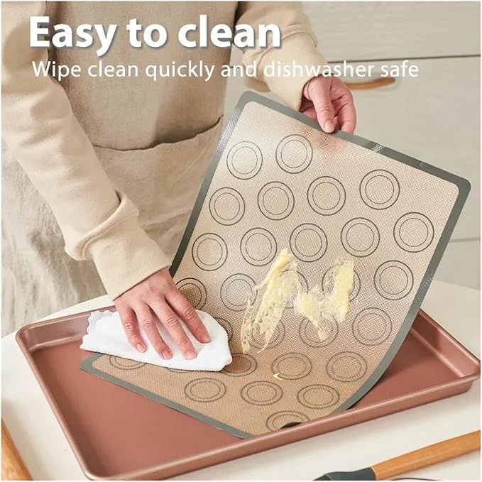 1 Piece Silicone Baking Mat Non Stick Heat Resistant Oven Liner Sheet for Cookie Macaron Bread Tool(Red 40x30cm)