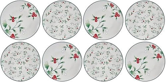 Pfaltzgraff Winterberry Holiday Set of 4 Assorted Appetizer Plates, 6 Inch, Multicolored (Pack of 2)