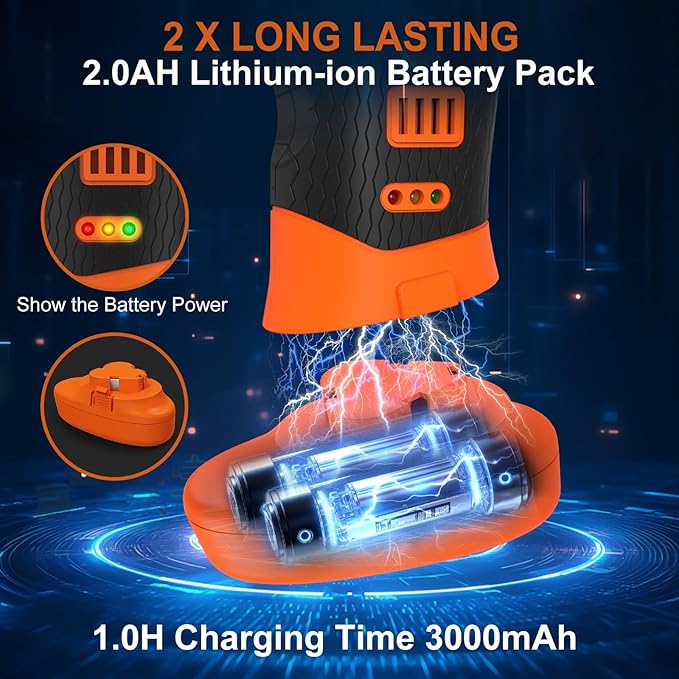 Cordless Electric Fillet Knife with 7'' and 9'' Stainless Steel Non-Stick Blades, Rechargeable Electric Knife for Fish with Non-Slip Grip Handle, 2 Batteries and Portable Case For Outdoor Fishing