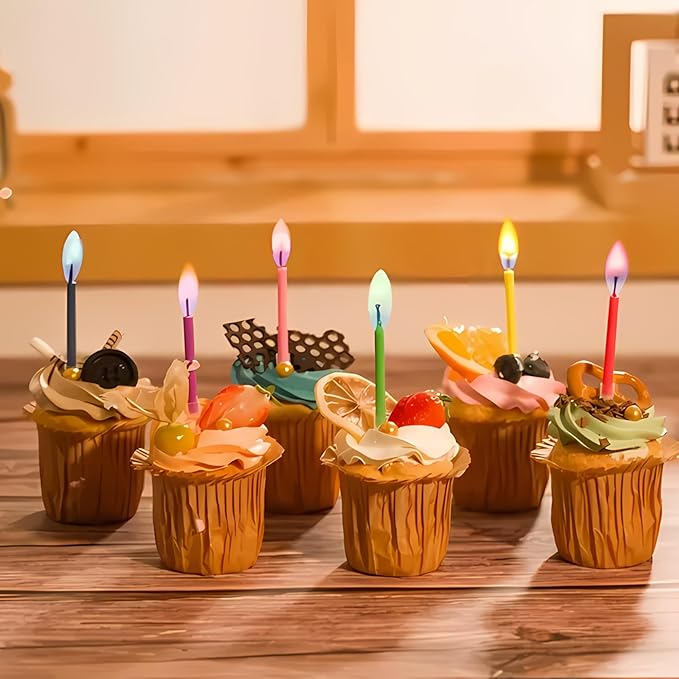 by Tugba Aydan - 24 Count Birthday Cake Candles Happy Birthday Candles Colorful Candles Holders Included