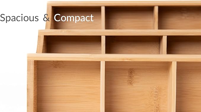 Theodore Tea Bag Organizer – Wooden Tea Organizer and Storage for Home, Kitchen, Office – 180 Tea Bag Holder - Vertical Display Tea Box. Also for Coffee Pods, Sugar, Sweeteners and Creamers.