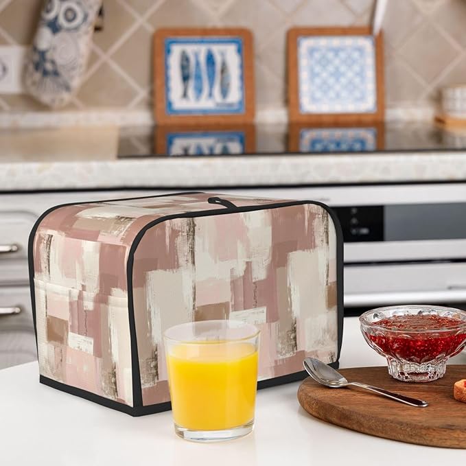 Toaster Cover 2 Slice Modern Art Dusty Pink Abstract Kitchen Small Appliance Covers with Pockets Dust and Fingerprint Protection