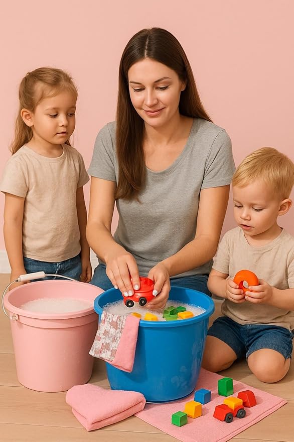 House Naturals 2 Gallon Pink Food Grade BPA Free Made in USA Bucket with Screw On White Lid - Pack of 3
