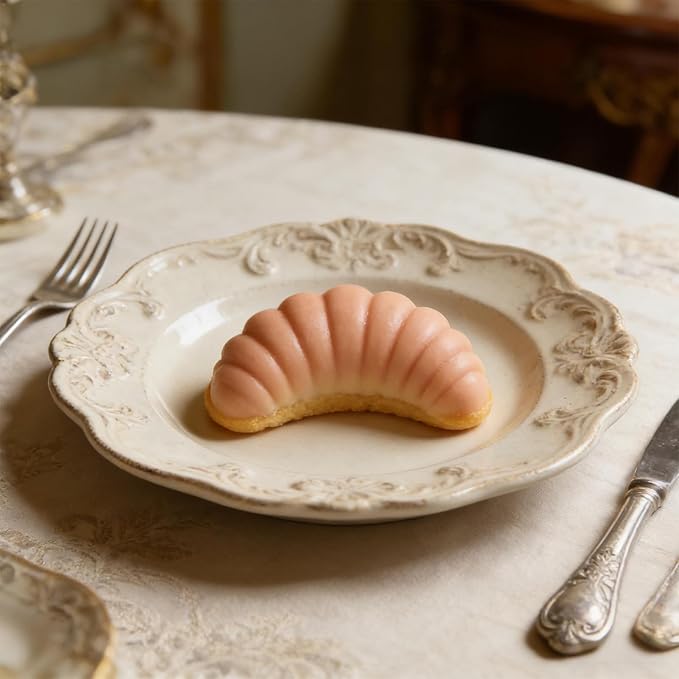 2PCS Silicone Croissant Molds, 12-Cavity Small Caterpillar Shaped Baking Pan for Cookie, Chocolate, Candy, Bread, Pastry, Cake Decoration