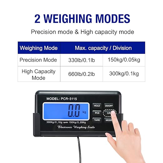 Charmline 660lbs x 0.1lbs High Accuracy Digital Postal Scale, Pet Vet Scale with 17x21in Large Stainless Steel Platform, Heavy Duty Scale for Packages/Dog/Postage/Luggage, Battery&AC Adapter Powered