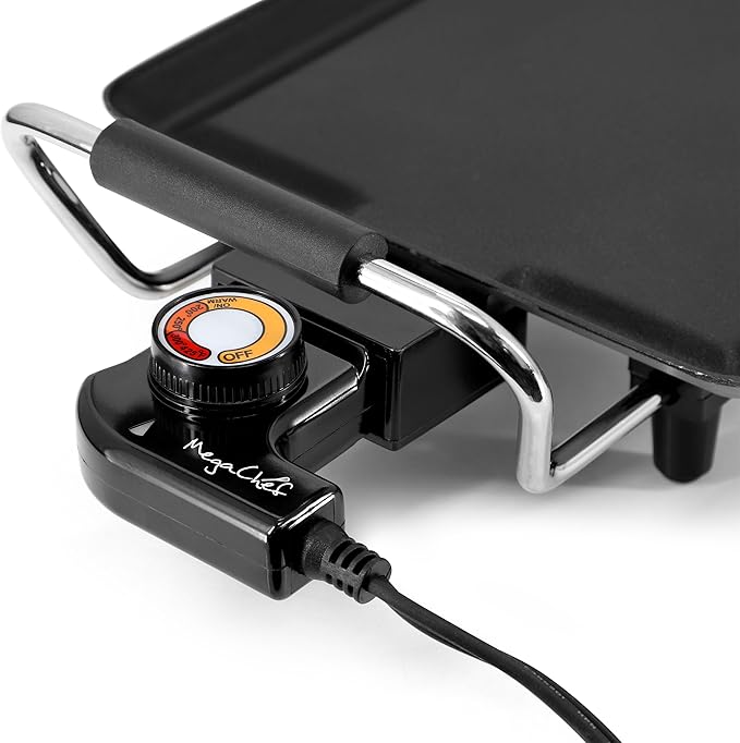 MegaChef Extra Long Electric Grill with Removable Drip Tray, Non-Stick Coating & Adjustable Temperature Control, Versatile Small Kitchen Appliance (35 Inch Grill)